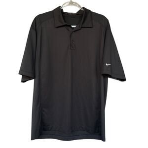 Nike Golf Mens Fitdry Polo‎ Shirt Large Black Athletic Activewear Lightweight